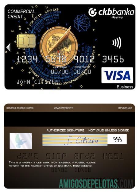 Montenegro CKB Bank Visa Business Credit Card real example